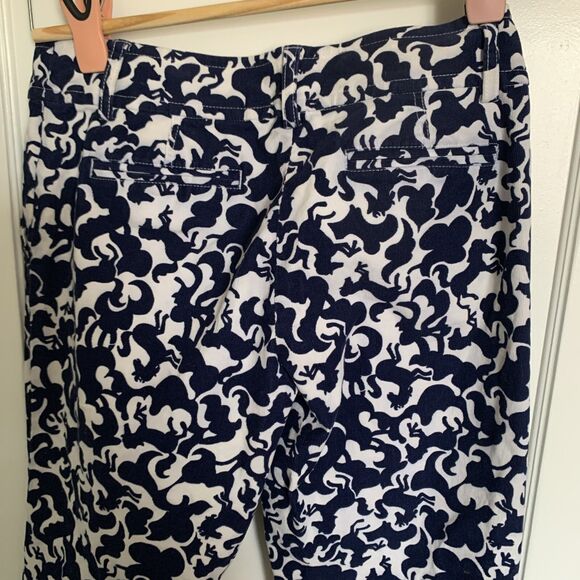 Lily Pulitzer Crop Corduroy Pants Horse Print Sz 6 Cotton Stretch Palm Beach Fit - Picture 3 of 6